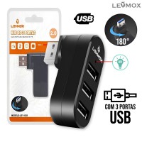 Hub USB 2.0 com 3 USB LEY-1831 Lehmox